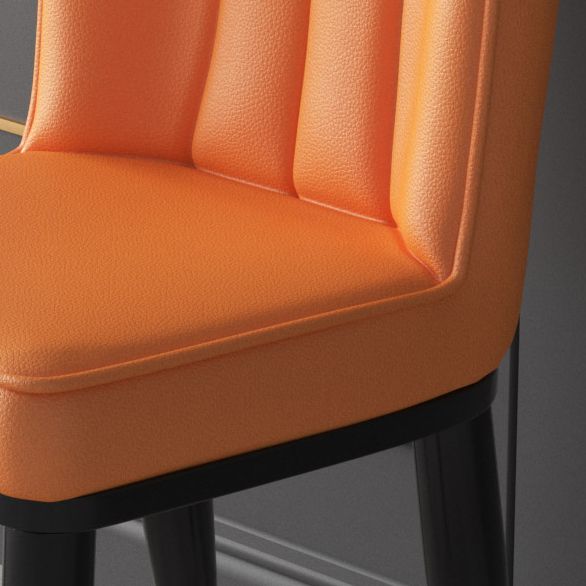 La salle à manger contemporaine en métal préside les chaises latérales à oreilles de finition métallique