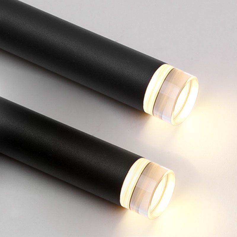 Luminaires de pendentif linéaire moderne suspension à la suspension à la LED moderne avec une nuance en cristal transparent