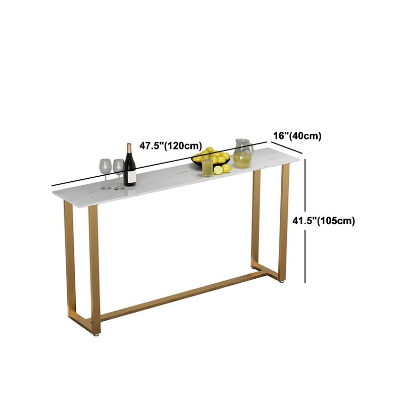 1/4/7 Pieces Glam Iron Bistro Set Rectangle Bar Table Set with White Faux Marble Top
