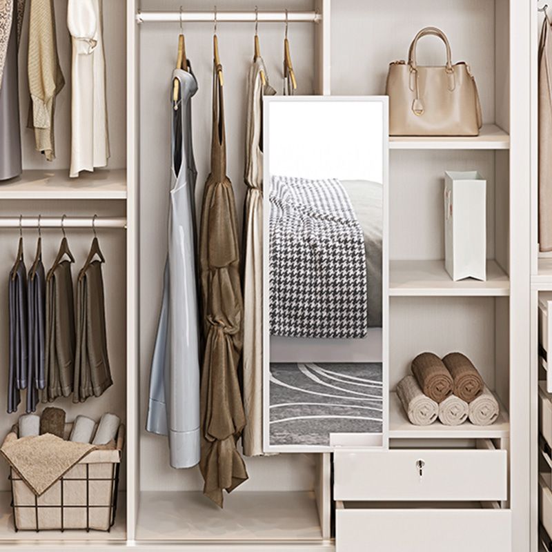 Coastal Style Wardrobe Cabinet Wooden Sliding Door Storage Cabinet