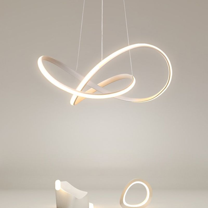 Modern Dining Room Lighting Twisting Suspended Lighting Fixture Acrylic
