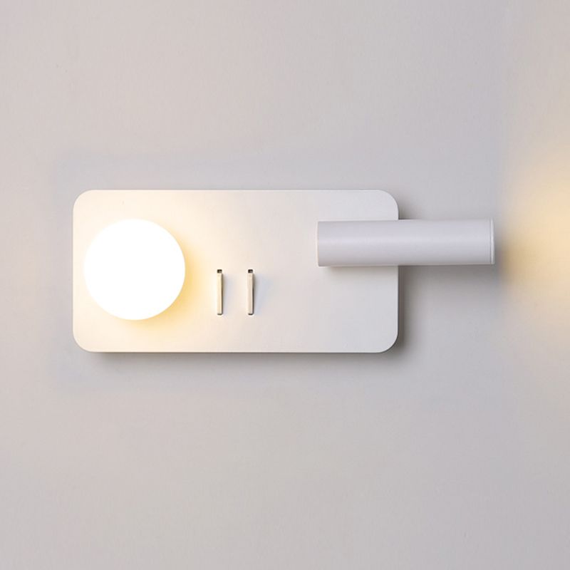 Modern LED Metal Wall Sconce Geometric Shape Wall Light with Acrylic Shade for Bedroom