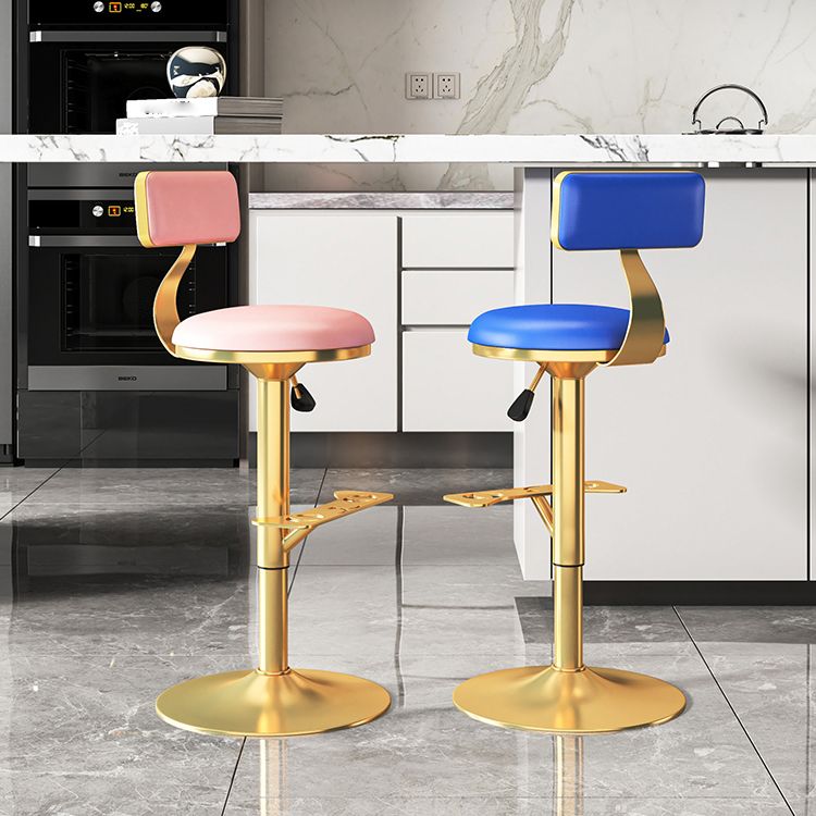 Glam Jewelry Shop Adjustable Height Stool Matte Finish Leather Barstool