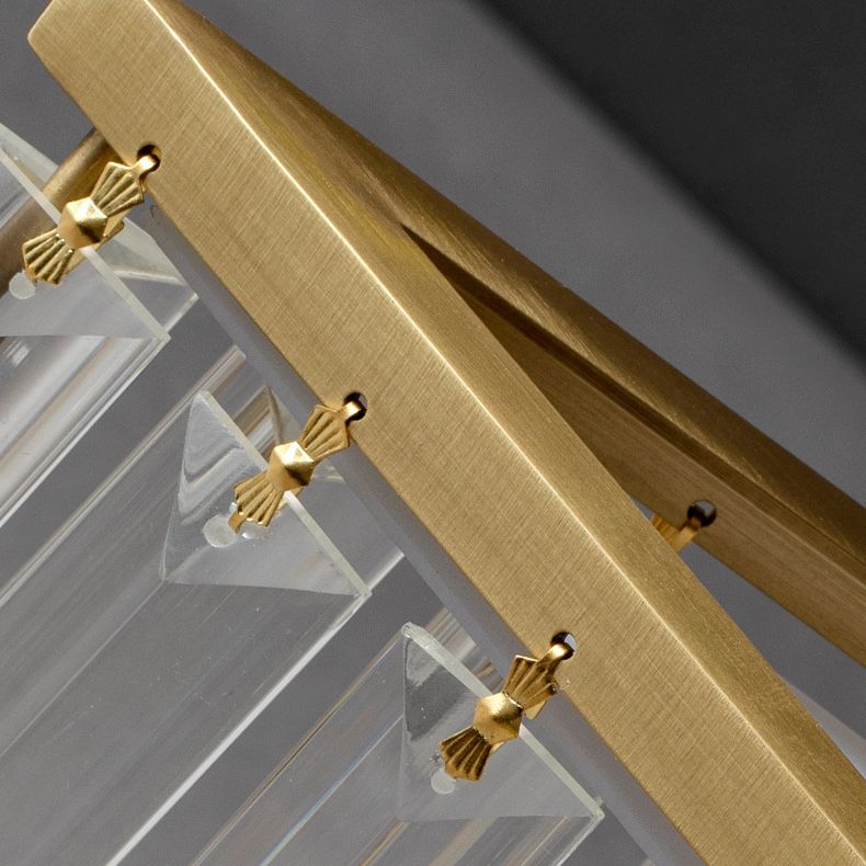 Plafonnier en forme d'étoile dorée, plafonnier à 5 lumières en cuivre de style créatif colonial avec abat-jour en cristal