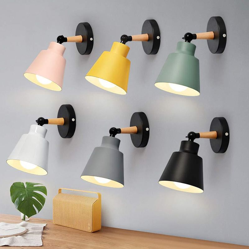 Geometric Shape Wood Wall Light Fixture Modern Style Wall Lamp for Dining Room