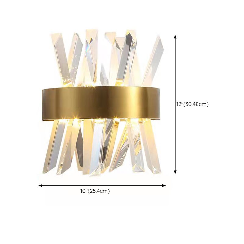 Geometric Shape Crystal Wall Light Modern Style 1 Light Wall Light Sconce in Gold