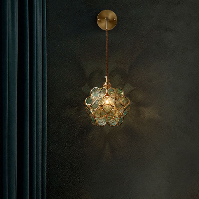 Moderner Blumenwandmontierhellglas 1 Leichte Wandmontagelampe