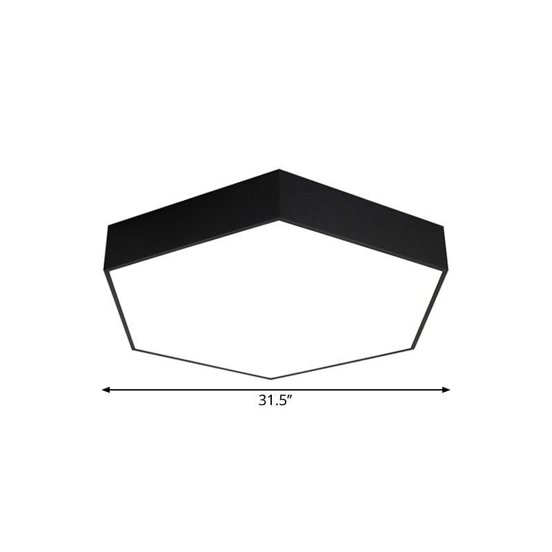 Honingraat acryl plafondlamp modern 18 "/23,5"/47 "W LED zwart inbouwlicht voor kantoor