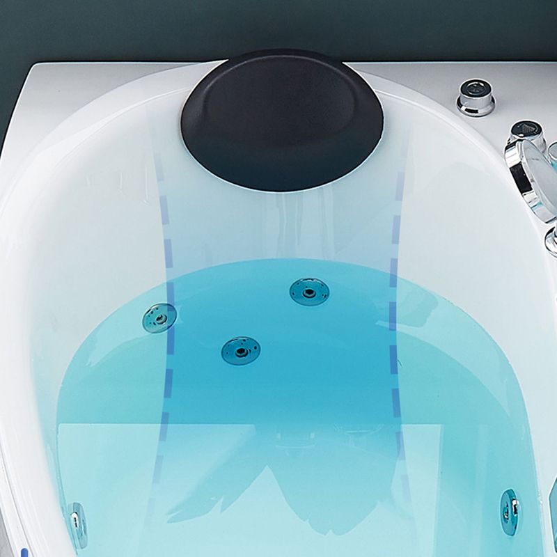 White Drop-in Bathtub Contemporary Corner Back to Wall Acrylic Bathtub