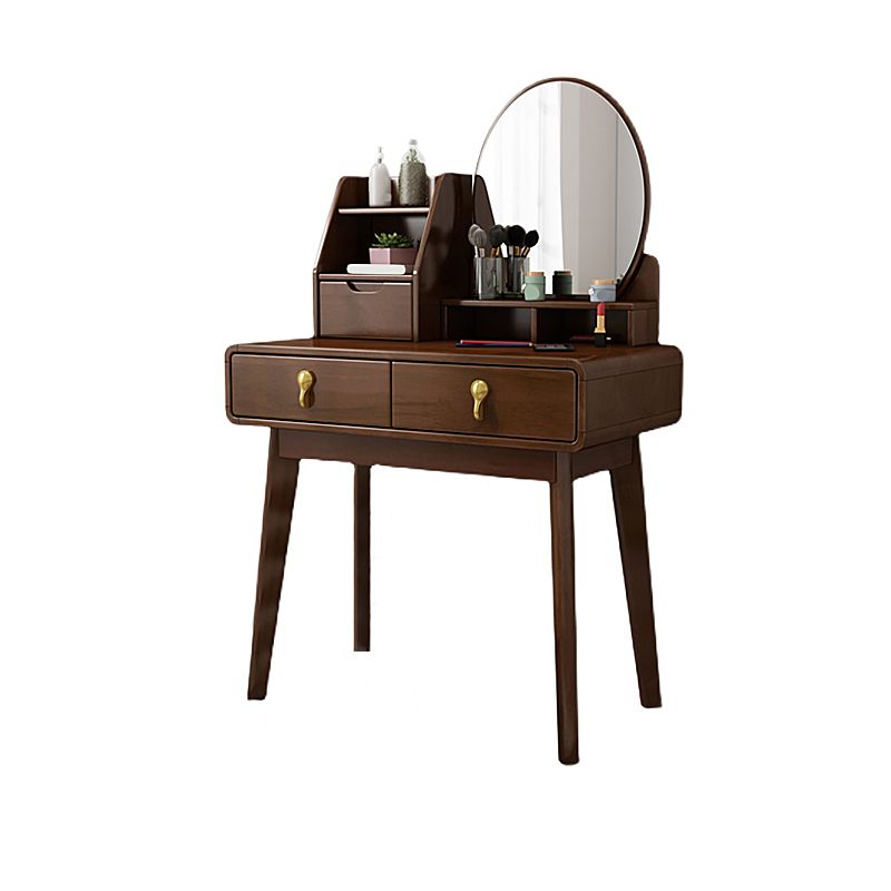 Scandinavian Solid Wood Makeup Counter 3 Drawer Vanity Dressing Table