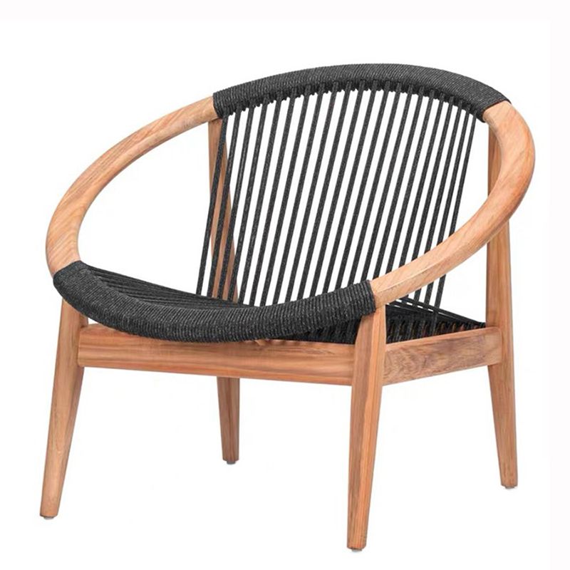 Contemporary Solid Wood Dining Armchair with Arm Patio Dining Chair