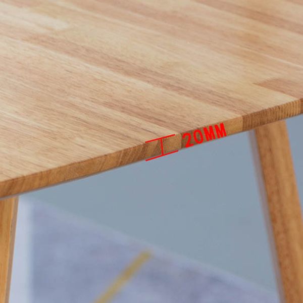 Contemporary Rectangle Dining Table Rubberwood Solid Wood Table with Double Pedestal