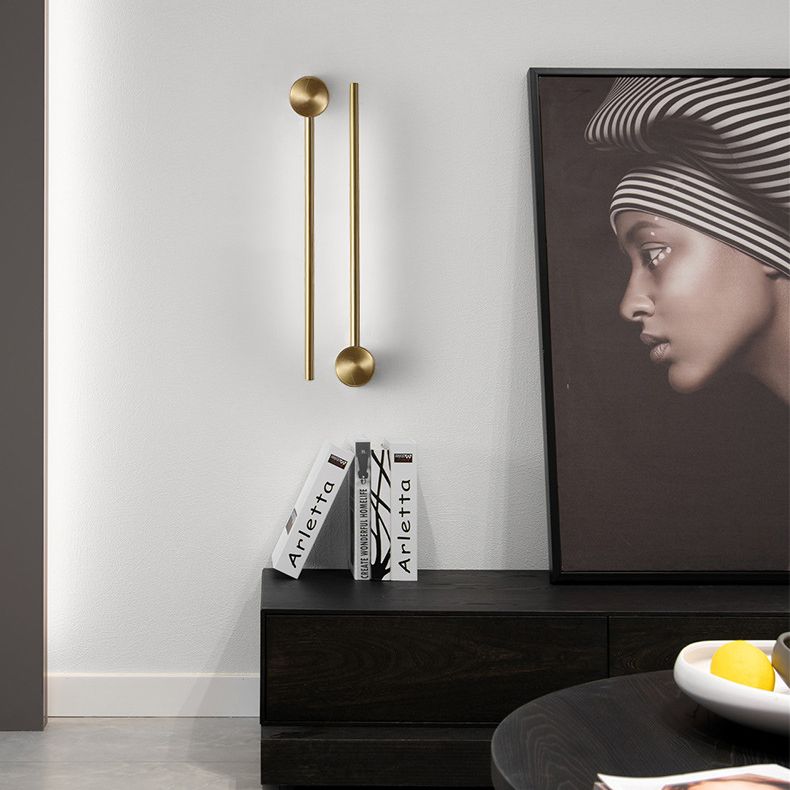 Lámpara minimalista de pared de pared de latón LED de hierro forjado para el pasillo de la sala de estar