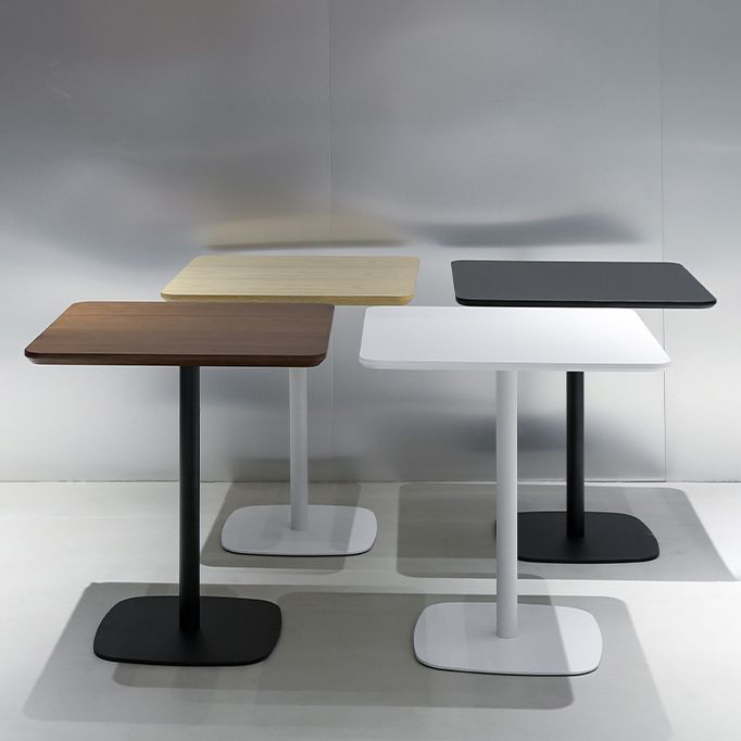 Industrial Style Solid Wood Dining Table Square Table with Metal Base for Dinning Room