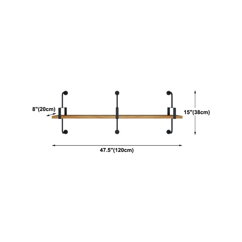7.87"W Bookshelf Wall Mounted Industrial Style Bookcase for Home Study Room