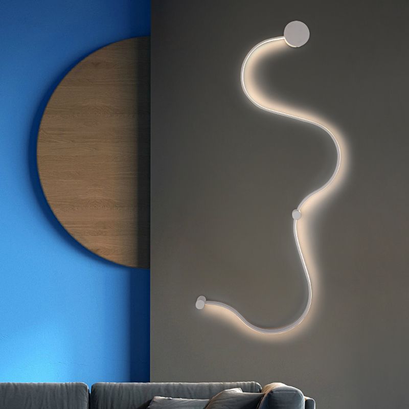 Lumière murale linéaire de style nordique Minimaliste 1 lumière LED LED Ponderie murale pour le salon