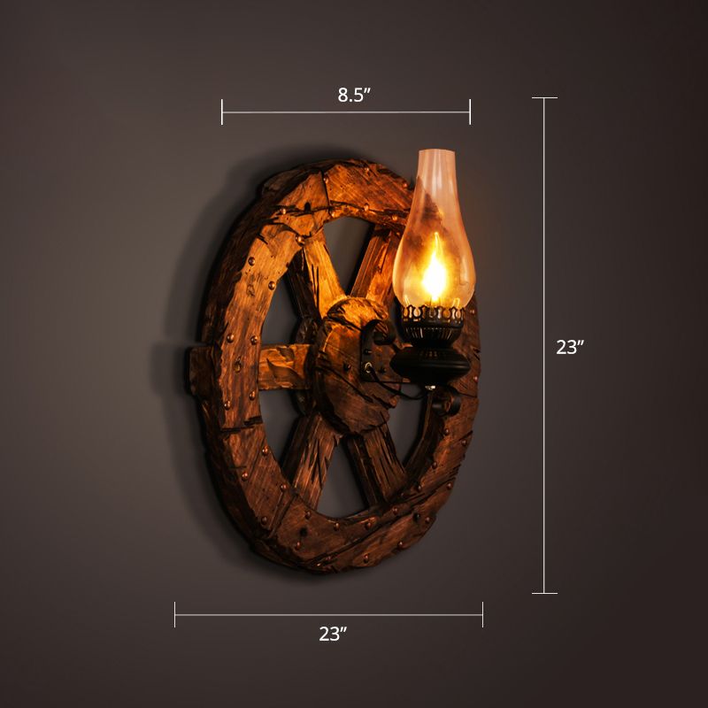Nautical Geometrical Wall Lamp Wooden Wall Mount Lighting Fixture for Living Room
