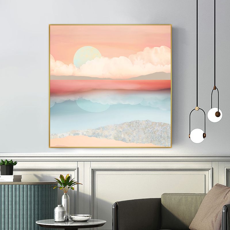 Toile imprimée de paysage de lever du soleil, couleur Pastel, décoration murale de Style artistique pour enfants, pour Studio