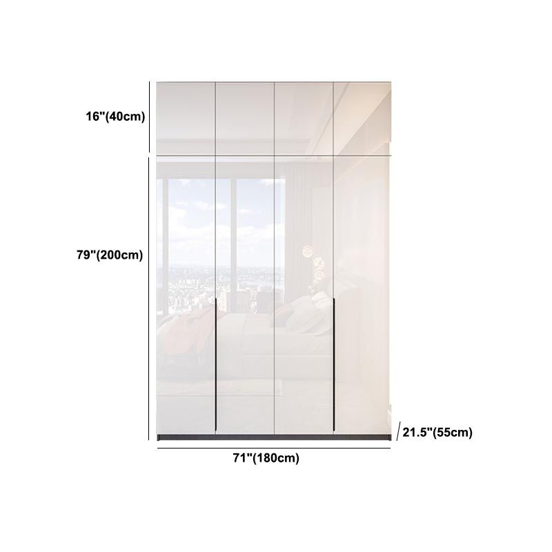 Contemporary Wooden Wardrobe White Colour Wardrobe Closet with Garment Rod