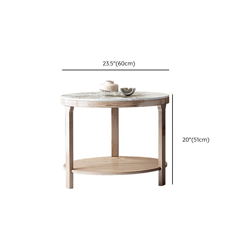 Modern Round 3 Legs Coffee Table No Distressing Coffee Table Set with Shelf