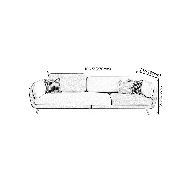 Scandinavian White Pillow Top Arm Sofa/Sectional with Removable Cushions