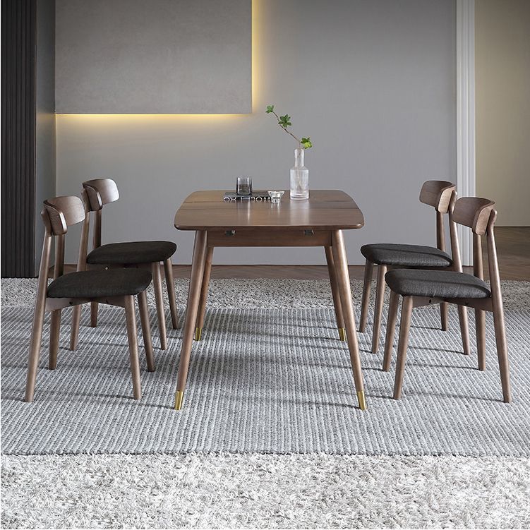 Contemporary Style Dining Chair Armless Dining Chair with Wooden Legs for Kitchen