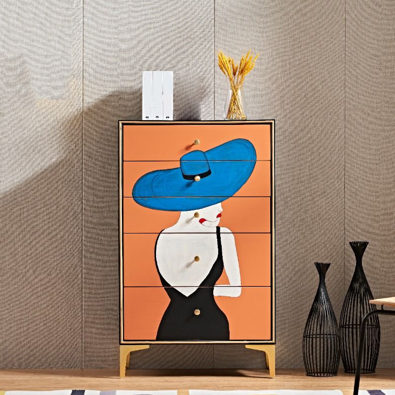 Modernism Horizontal Double Dresser Wood Storage Lingerie Chest for Home