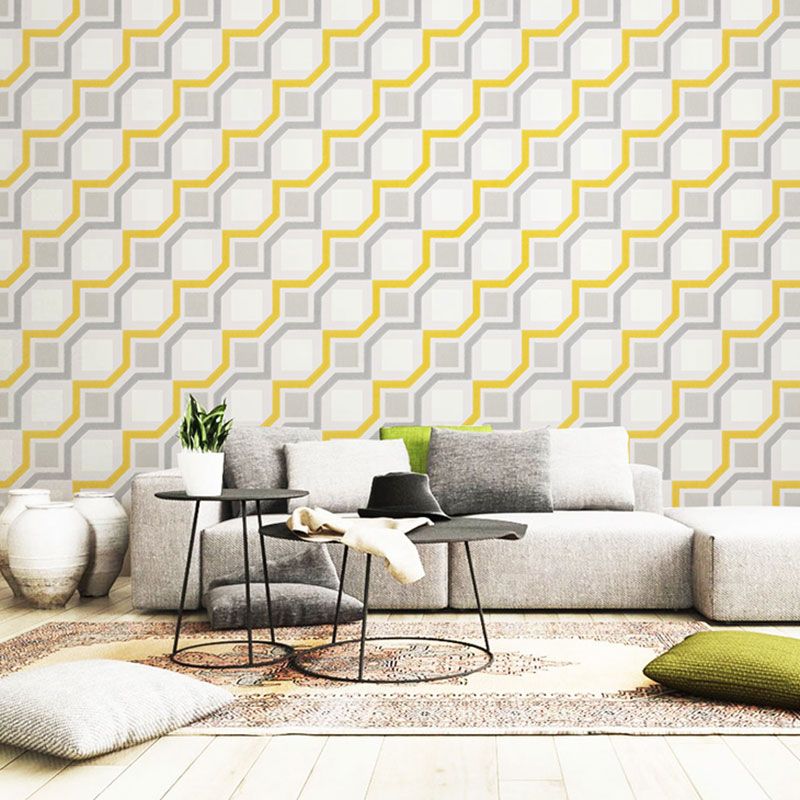 Harlequin en Grid Wall Art in neutraal kleurenvinylbehang voor woondecoratie, 20,5"W x 33'L