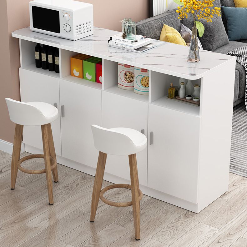 Contemporary Bar Dining Table Rectangle Wooden Counter Table