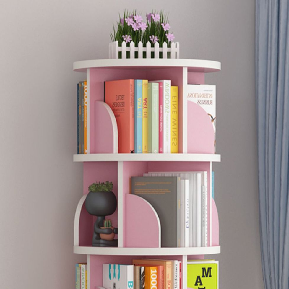 Open Wooden Bookshelf Modern Home Living Room Revolving Bookcase