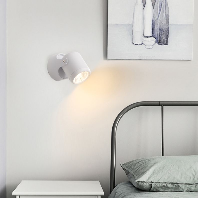 Half Cylinder Shade Single Light Reading Wall Light Modern Style Metal Wall Mount Light Fixture