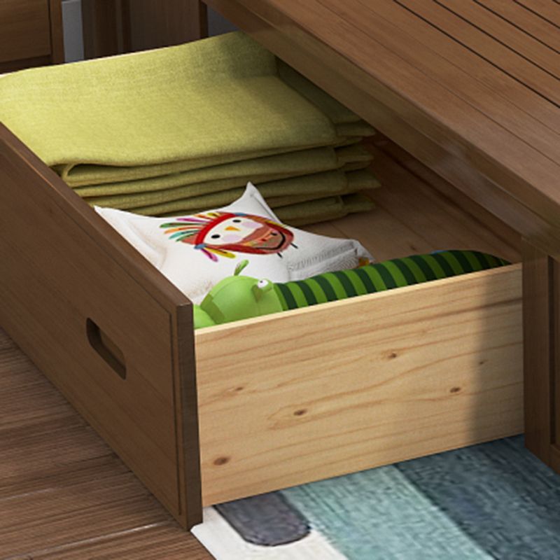 Solid Wood Rectangular Standard Bed Headboard Bed with Custom Legs