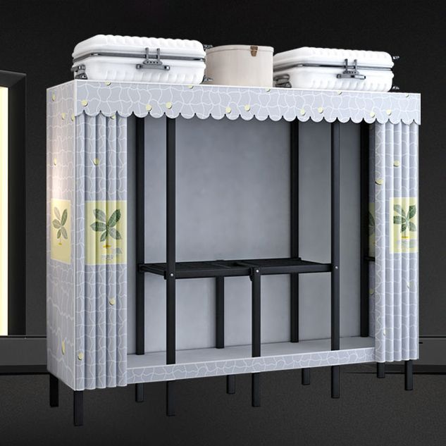 Industrial Wardrobe Armoire Black Storage Cabinet for Bedroom