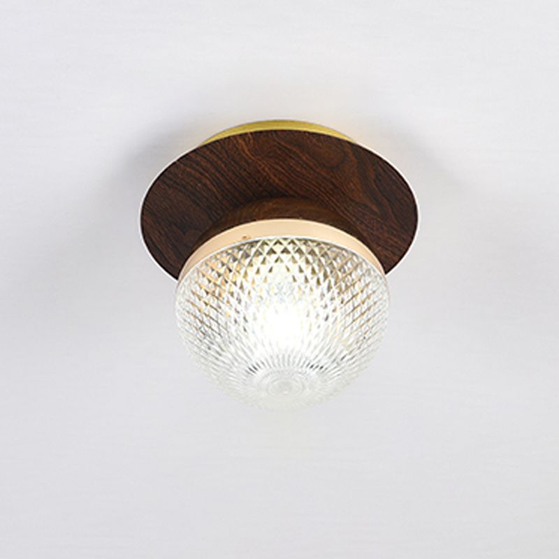 Modern Metal Flush Mount Ball Shape Ceiling Light with Glass Shade for Living Room