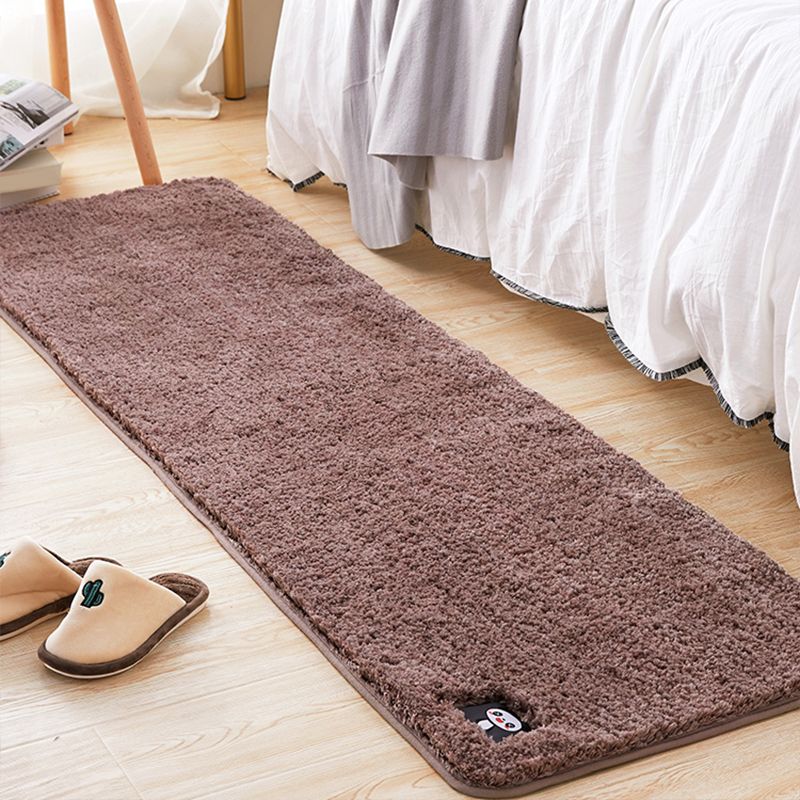 Multi Colored Bedroom Rug Modern Solid Color Rug Synthetics Non-Slip Backing Stain-Resistant Area Carpet