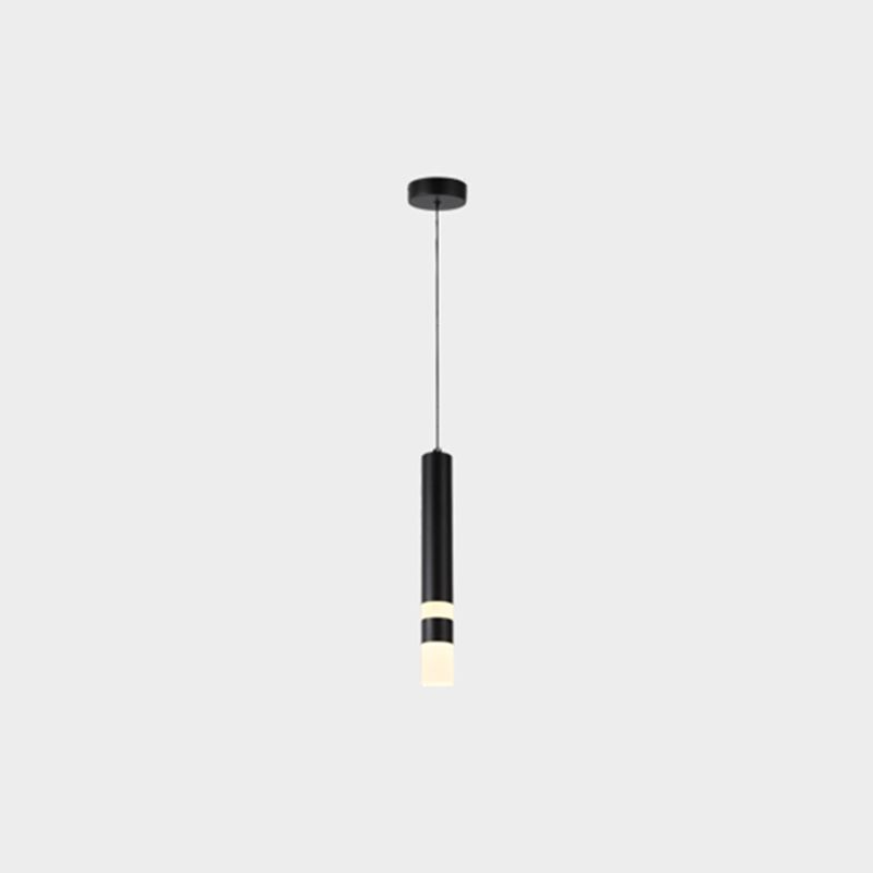 Luce cilindrica a led cilindrica luce nella moderna semplicità in alluminio lampada sospesa con ombra acrilica