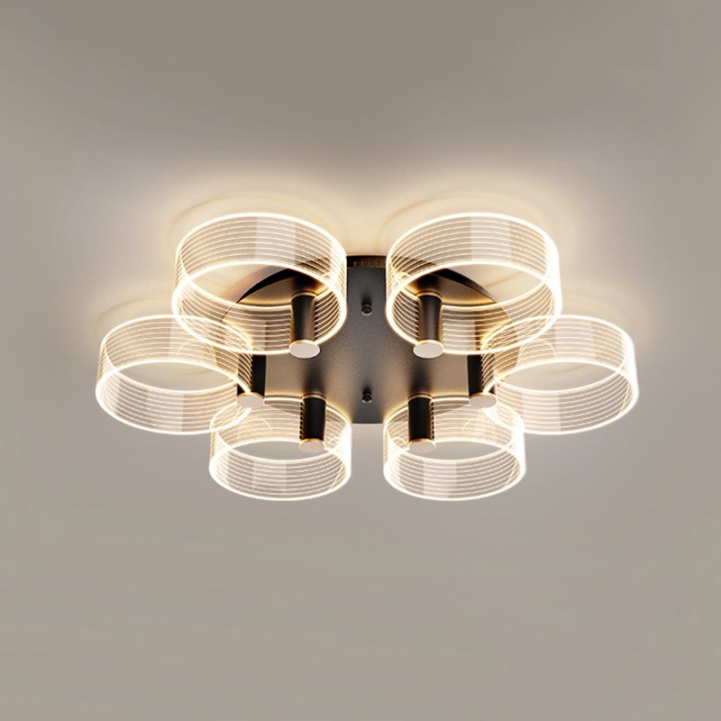 1-Circulo de luz moderno de luz de descarga de luz LED techo de metal LED montado para la sala de estar