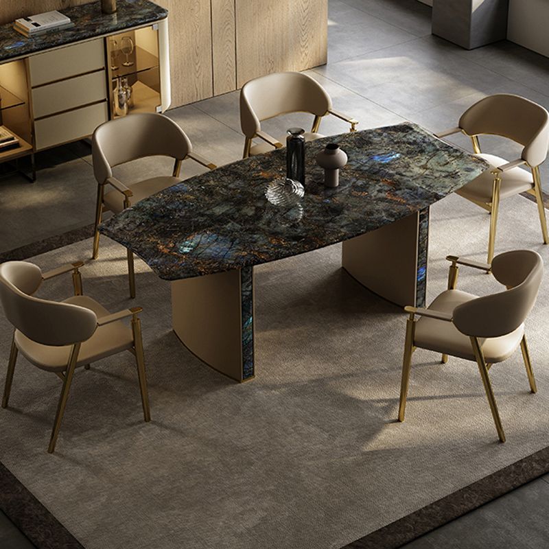 Glam Faux Leather Dining Chairs Dining Arm Chair with Upholstered