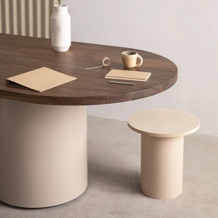 Mesa moderna del sitio de comedor de pino ovalado de madera maciza muebles para el hogar