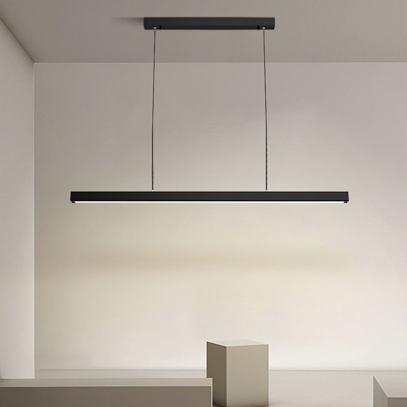 Rectangular Shape Island Pendant Modern Style Metal 1 Light Island Light for Living Room