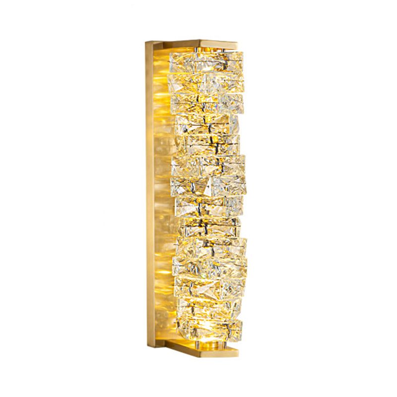 Modern Unique Shape Wall Mount Light Fixture Crystal Sconce Lamp in Gold