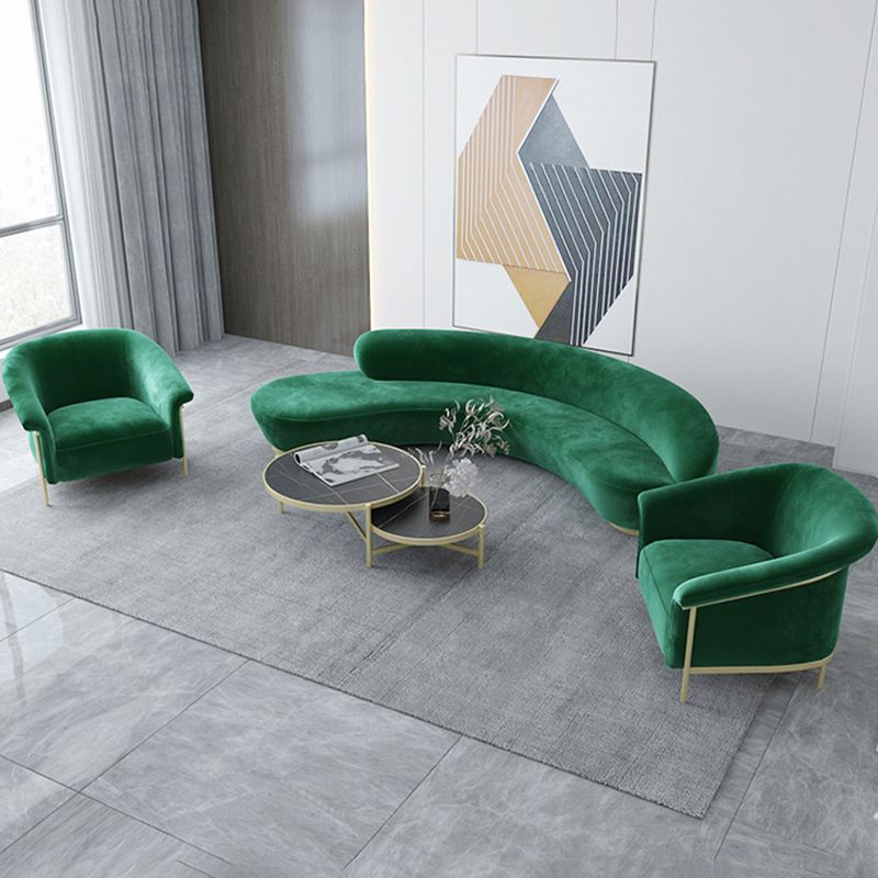 Contemporary Curved SofaWool Recessed Arm Sofa 35.43 inch Wide