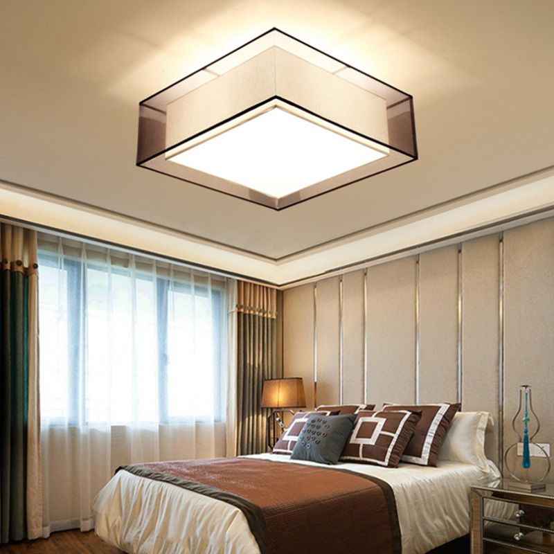 Plafonnier carré/rond en tissu de Style chinois, plafonnier pour salon