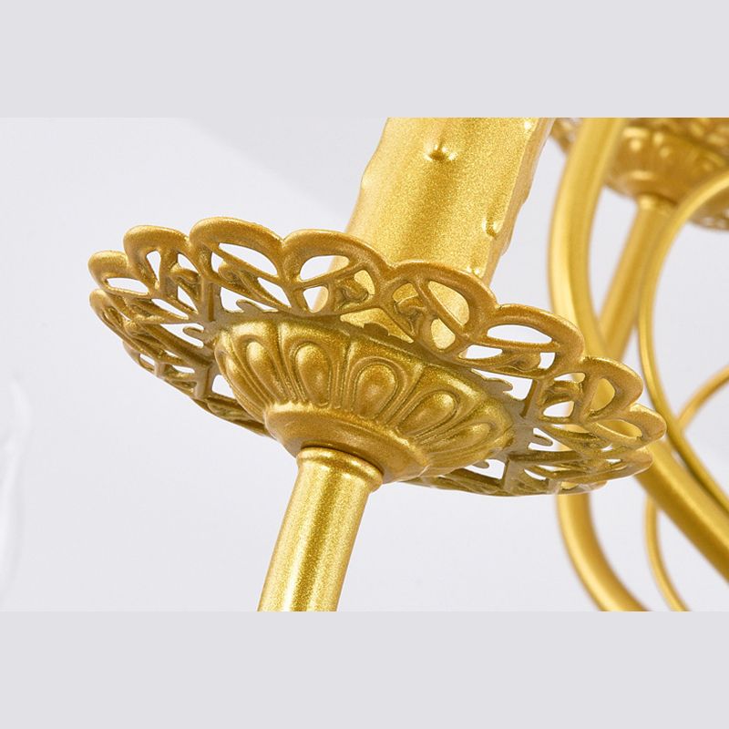 Curved Arm Metal Chandelier Light Fixtures Traditional Living Room Suspended Lighting Fixture