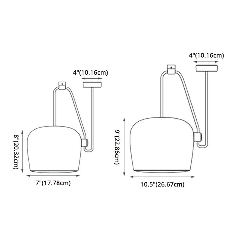 Mini Drum Aluminum Hanging Lamp Nordic White Suspension Light for Dining Room