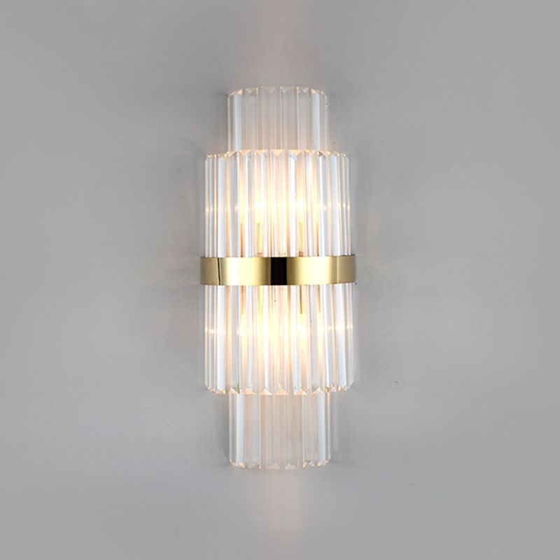 Crystal Geometry Shape Wall Lights Modern Style 2 Light Wall Sconce for Bedside