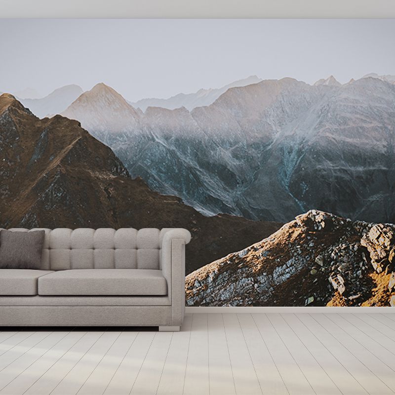 Photography Mountain Range Mural Mildew Resistant Wallpaper Sleeping Room Wall Mural