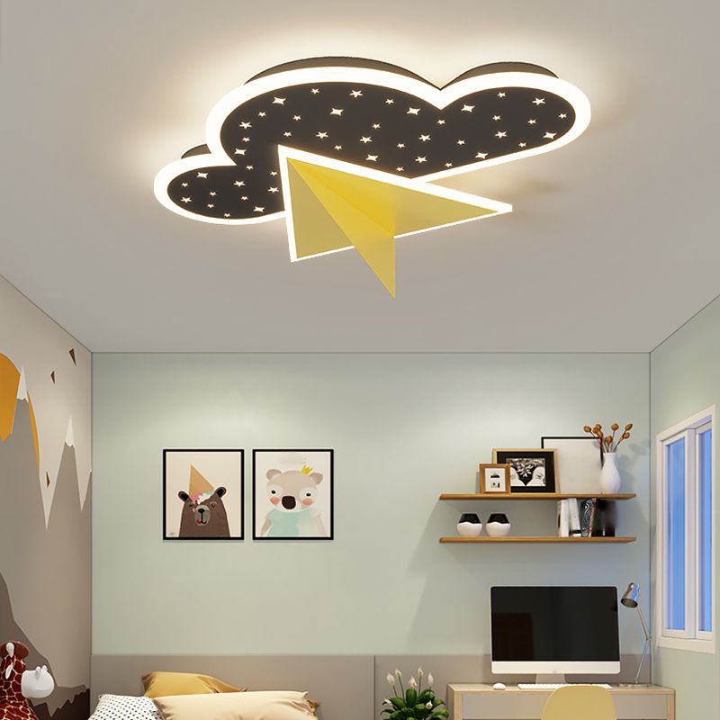 Cloud Shape LED Ceiling Lamp Kids Style Iron 2 Lights Flush Mount for Bedroom