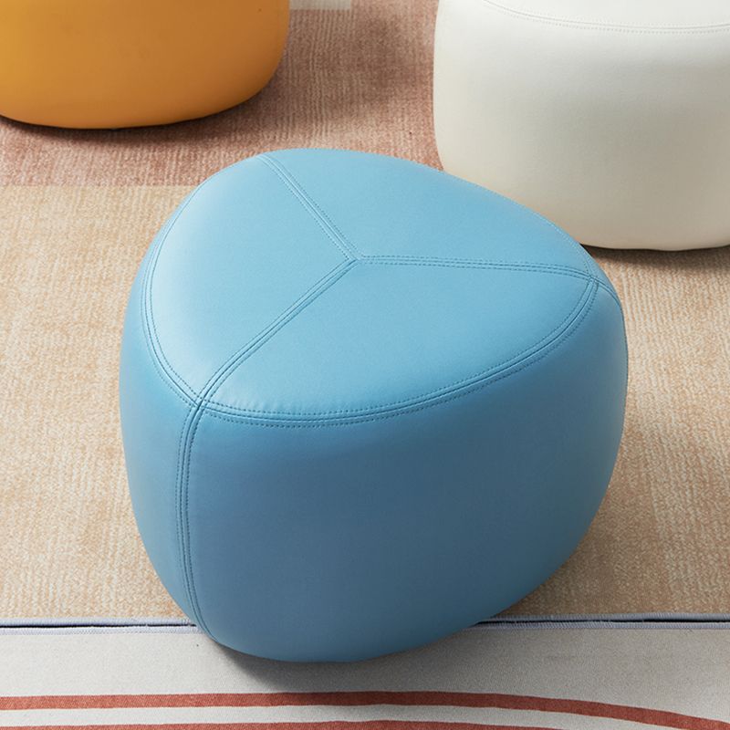 Modern Novelty Shape Ottoman Plain Leather Ottoman Stoolfor Living Room