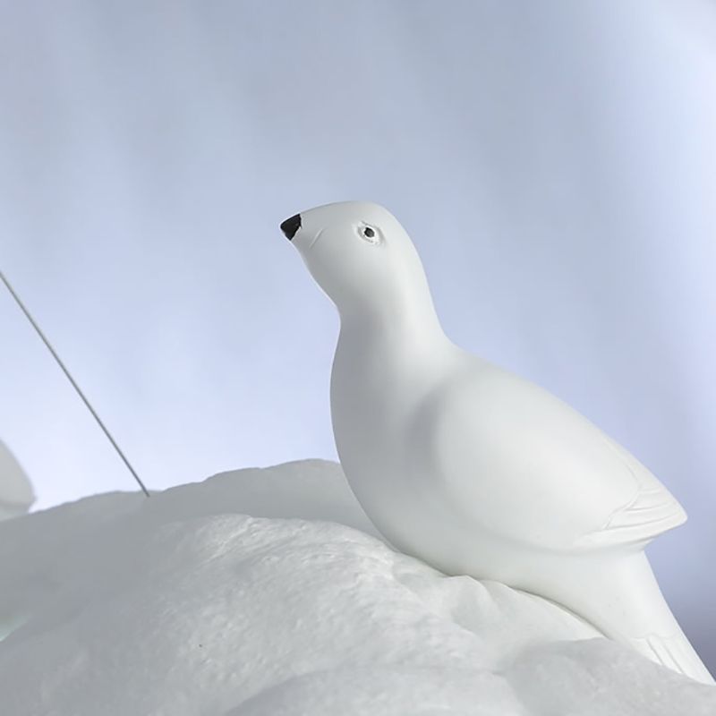 Floating Cloud Kindergarten Chandelier with Bird Cotton Contemporary Hanging Light in White